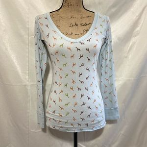 Giraffe Graphic Print Long Sleeve Tee